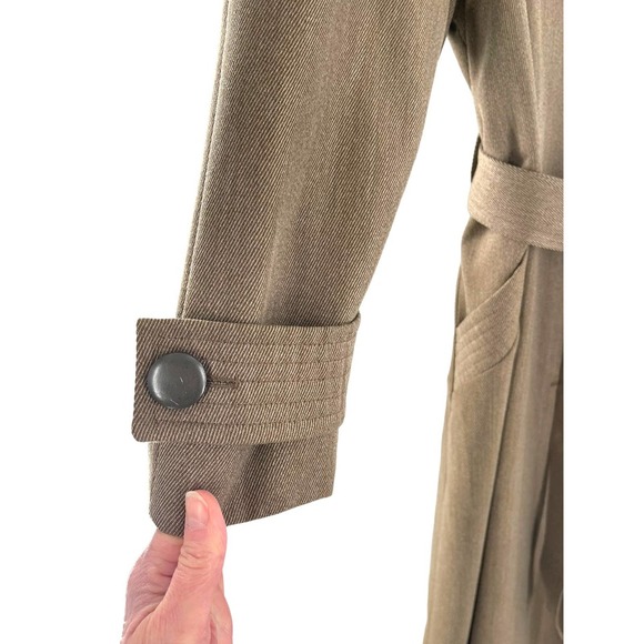 Italian PURE WOOL Vintage women’s trench coat with tie belt - Picture 2 of 6